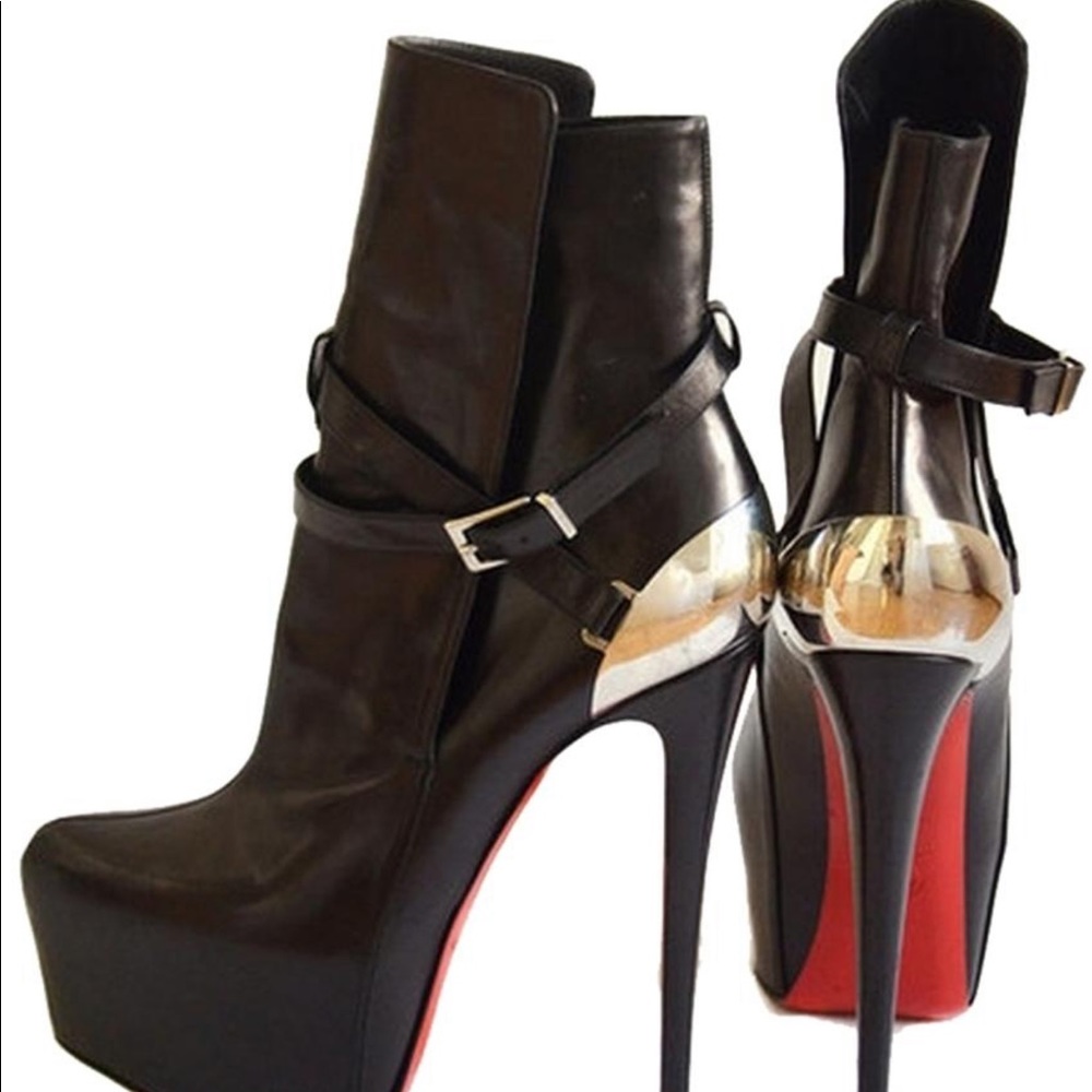 Christian Louboutin Black Equestria leather boots